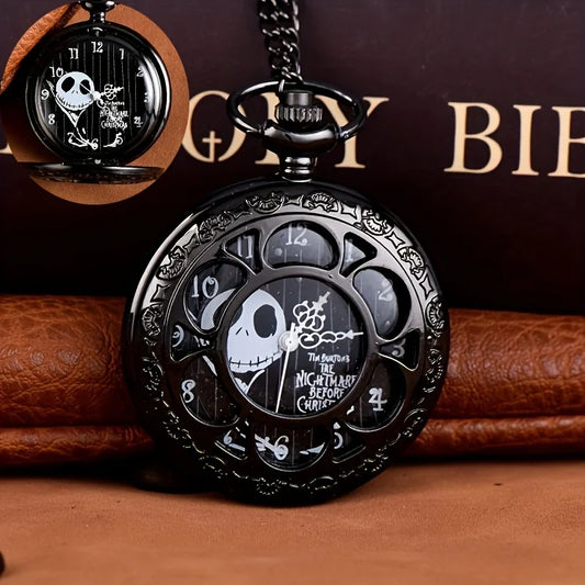 Devil Skull Pocket Watch - Gothic Chain Necklace Gift