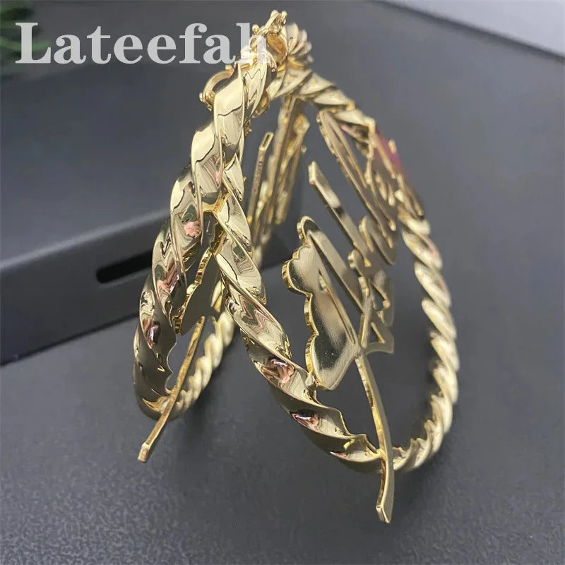 Custom Name Circle Hoop Earrings - Stainless Steel