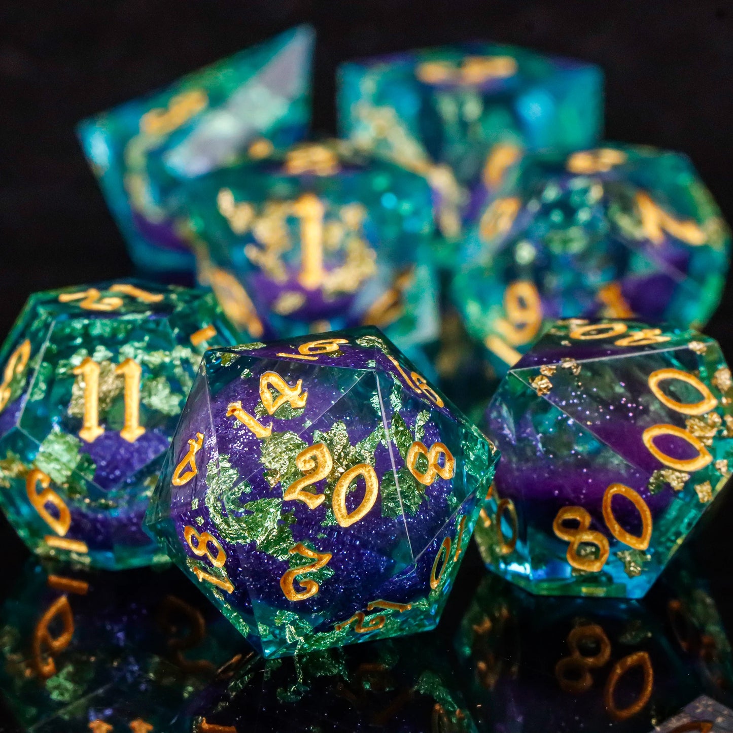 Liquid Core Butterfly DnD Dice Set – 7 Pcs