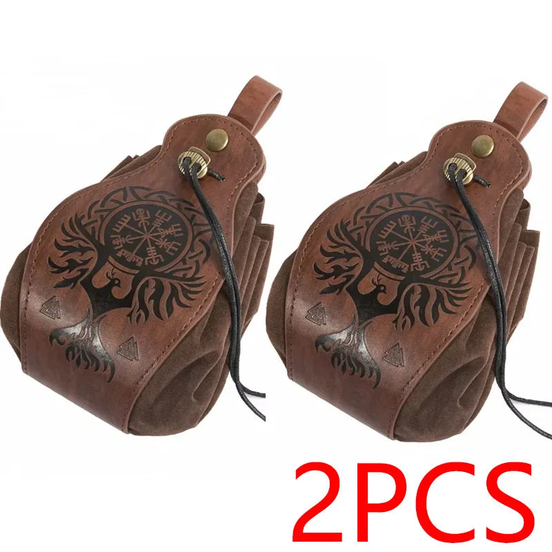 Genuine Leather Dice Bag Tray and Drawstring Pouch for RPG Games