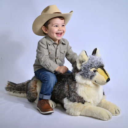Ultra-Realistic Wolf Plush Toy - PP Cotton Soft Pillow Gift
