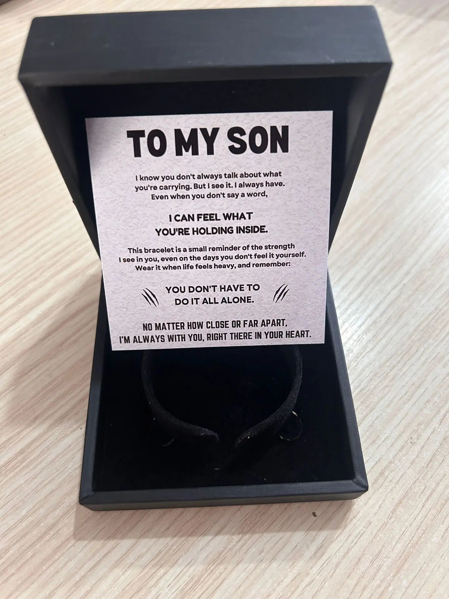 To My Son Tiger Eye Bracelet - Leather Beaded Protection Bracelet