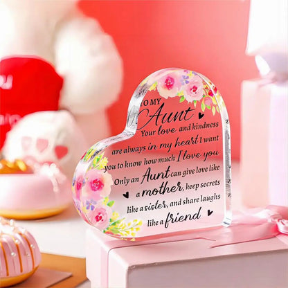 Acrylic Heart Keepsake Sign – Aunt Gift from Niece/Nephew