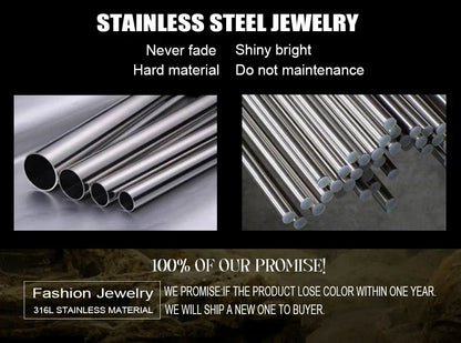 Viking Wolf Head Bracelet - Stainless Steel Open Cuff for Men