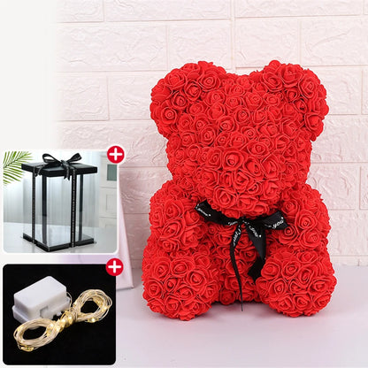 Rose Bear - Eternal Flower Teddy Bear with Gift Box
