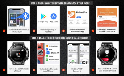 LaNikar Smart Watch - TFT Display, Bluetooth Call, Blood Pressure, Fitness Monitor, Waterproof