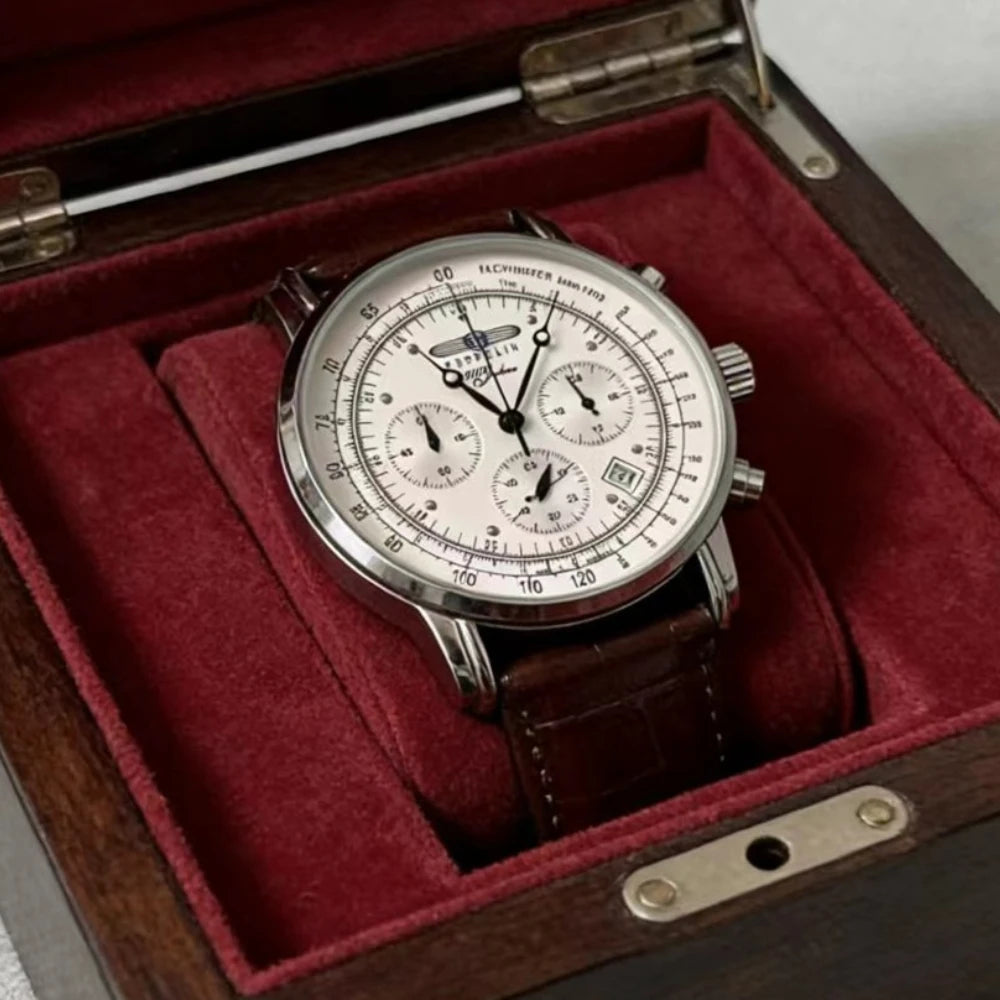 Men’s Three-Eye Quartz Watch with Stainless Steel Band