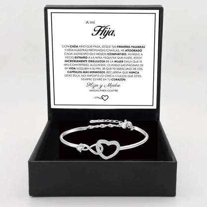 To My Daughter Heart Bracelet - Infinity Symbol Gift Box Set