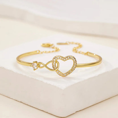 To My Daughter Heart Bracelet - Infinity Symbol Gift Box Set