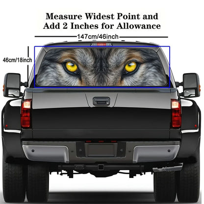 Wolf Face Tailgate Wrap - PVC Weatherproof Matte Car Sticker