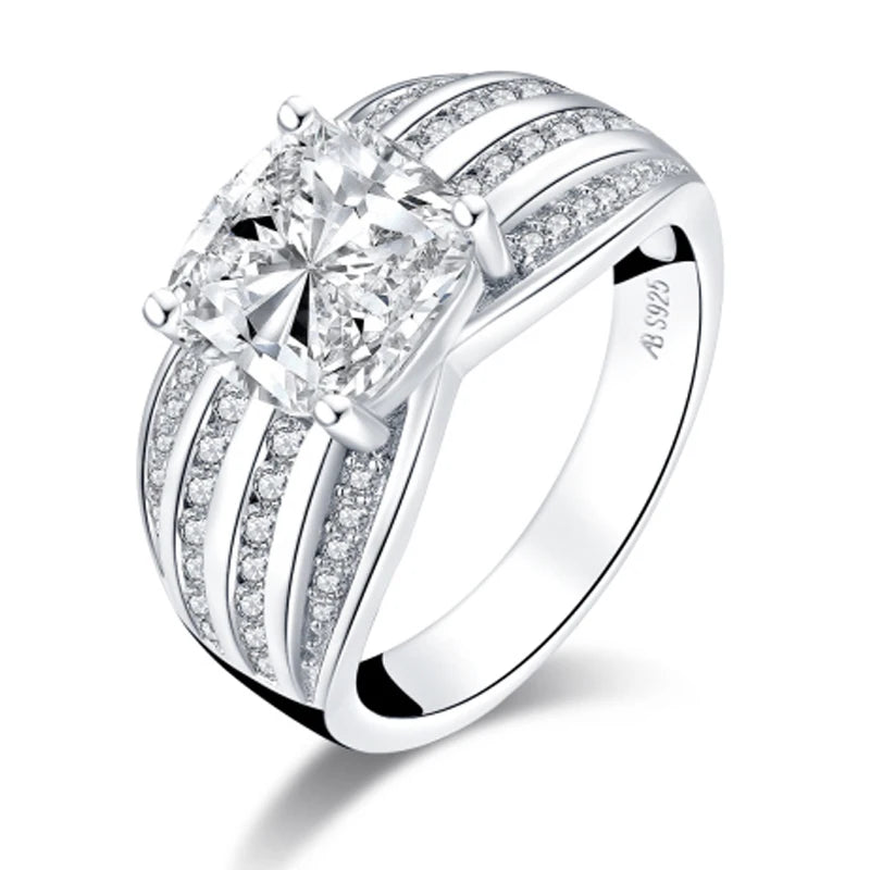 Moissanite Engagement Ring - 925 Sterling Silver
