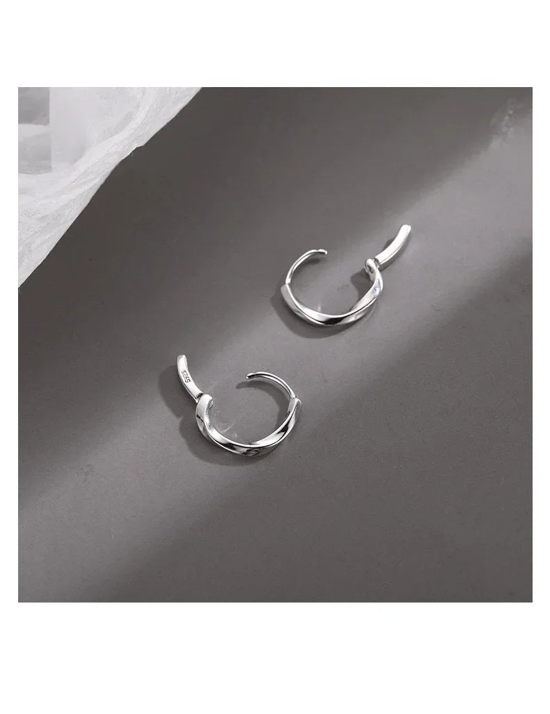 925 Sterling Silver Round Earrings - Simple Elegant Design