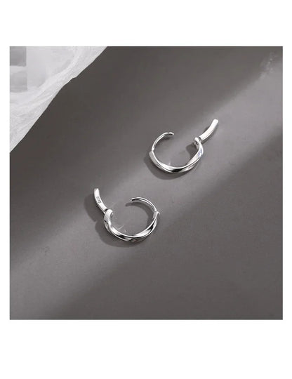 925 Sterling Silver Round Earrings - Simple Elegant Design