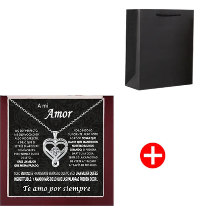 Eternal Heart Necklace - Double Layer Gift Set with Box