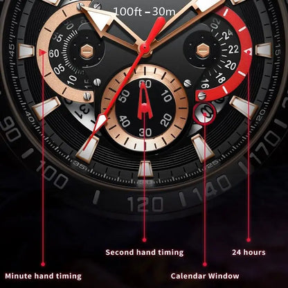 OLEVS 9936 Men's Watch - Luxury, Silicone Strap, Waterproof, Chronograph, Night Light