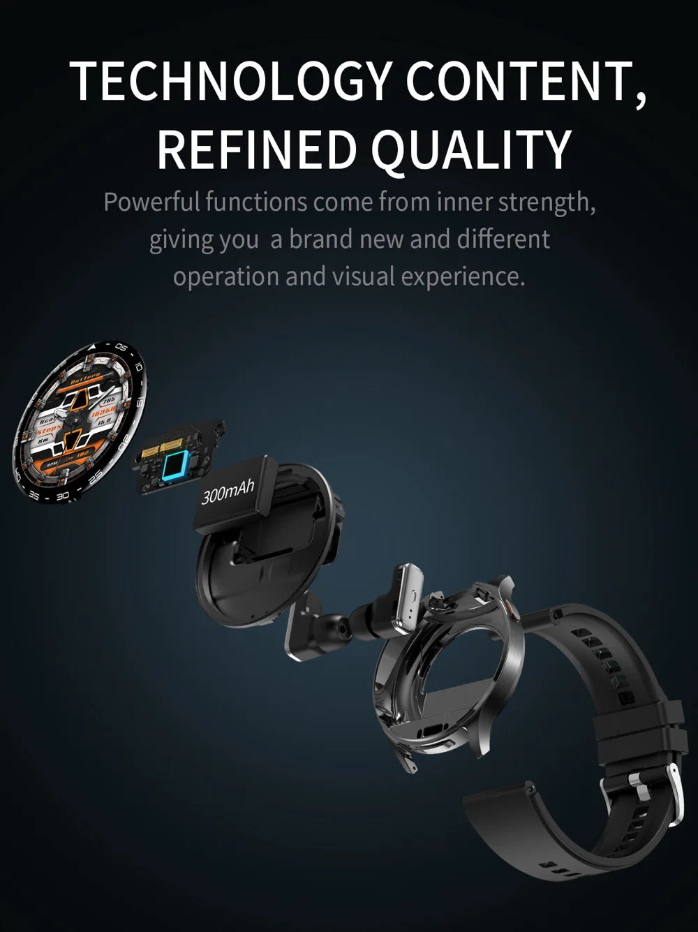2-in-1 Smartwatch with TWS Earbuds - 1.39" IPS, Heart Rate, IP67, Bluetooth 5.0, 300mAh