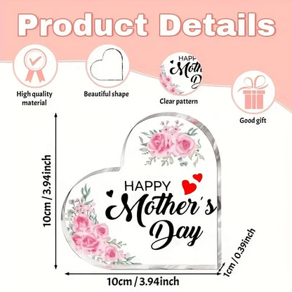 Heart-Shaped Acrylic Plaque – Mom Memorial Gift for Mother's Day & Birthday