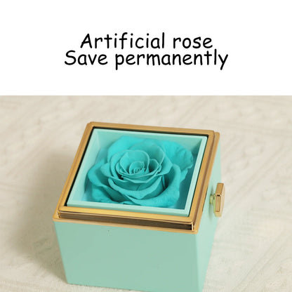 Eternal Rose Box with Custom Envelope Necklace Gift Set