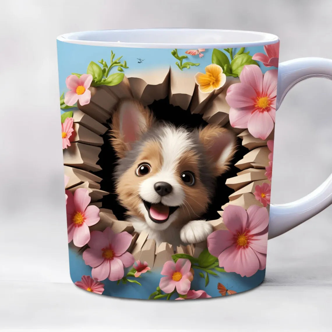 Wolf & Dog Beer Picture Ceramic Coffee Mug - 350ml Gift Cup