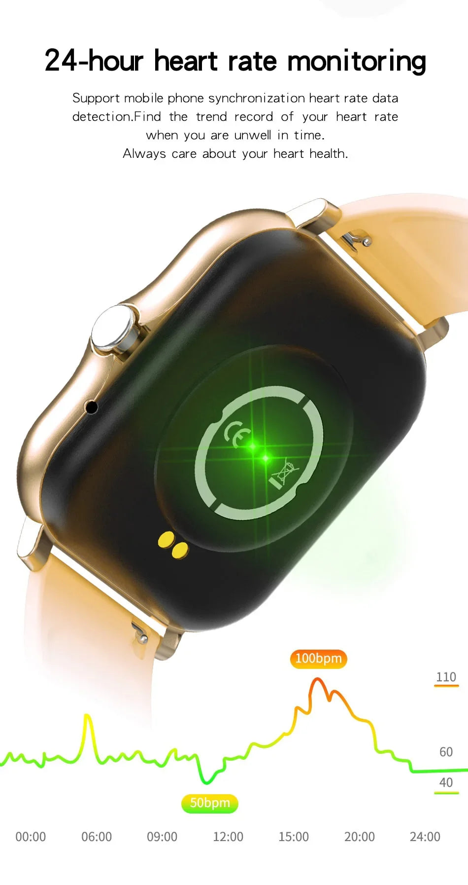 Smart Watch for Android - 1.44" Color Screen Bluetooth Call