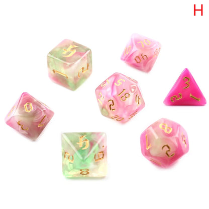 7-Piece Two-Tone Acrylic Polyhedral Dice Set for D&D and RPG Games