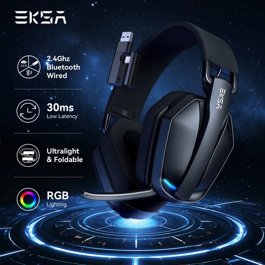 EKSA G19BT Wireless Gaming Headset - 2.4GHz Bluetooth 5.4 with Mic
