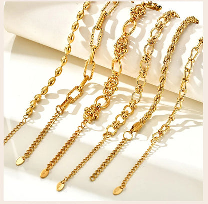 Gold Stainless Steel Chunky Link Chain Bracelet