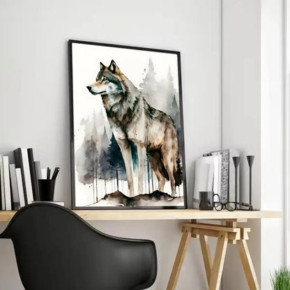 Black Wolf Canvas Poster - HD Print Wall Art Scroll Painting