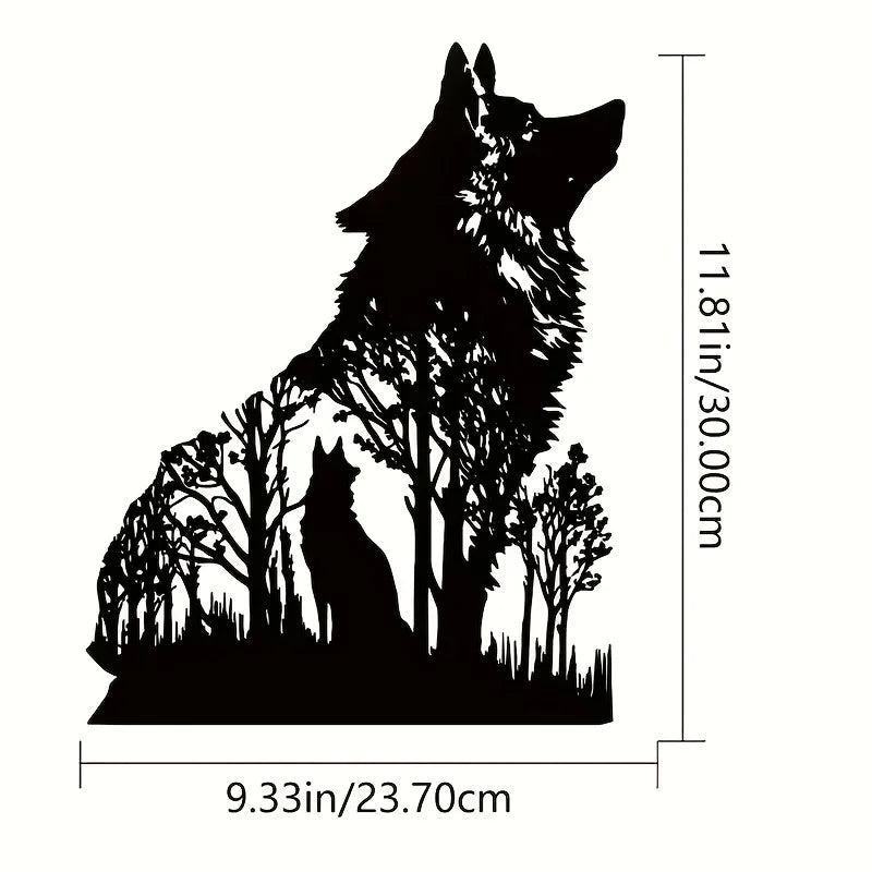Black Wolf Metal Wall Art - Wall Hanging Decor for Home
