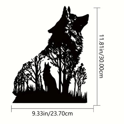 Black Wolf Metal Wall Art - Wall Hanging Decor for Home