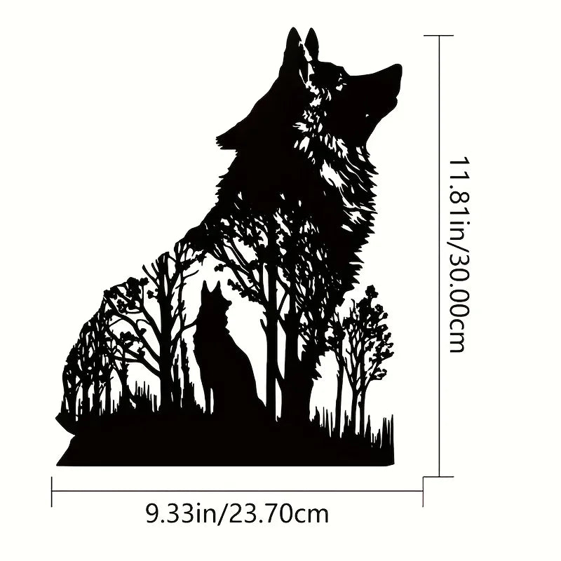Black Wolf Metal Wall Art - Wall Hanging Decor for Home