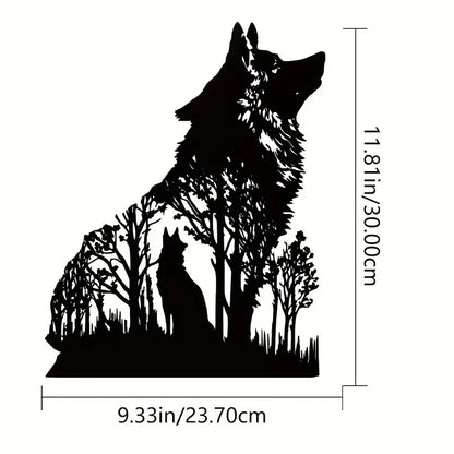 Black Wolf Metal Wall Art - Wall Hanging Decor for Home