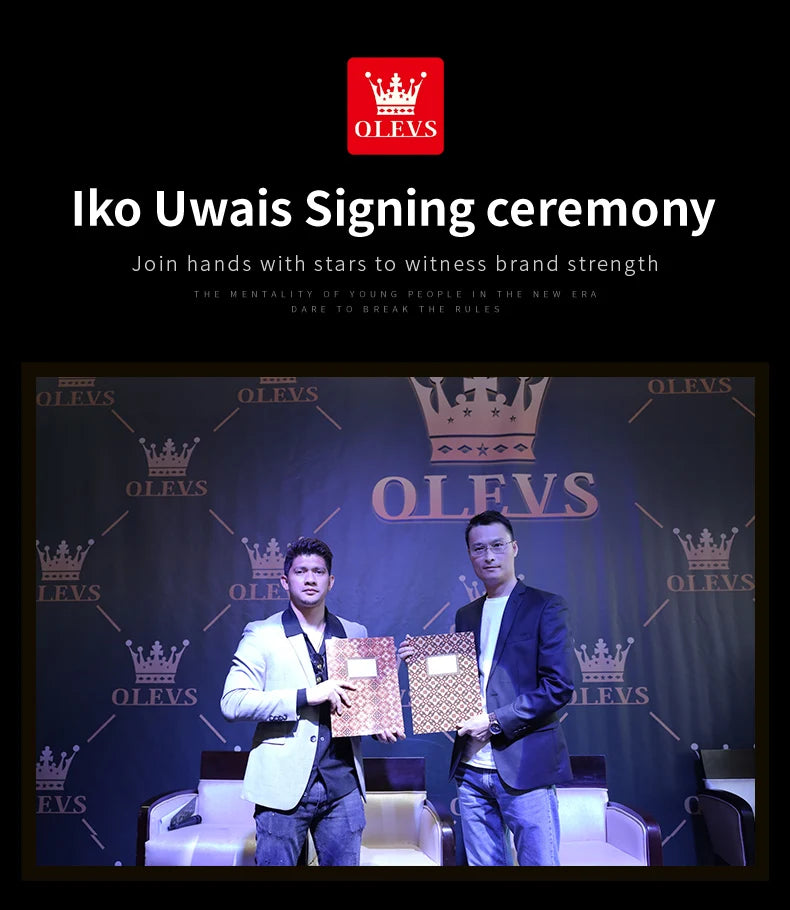 OLEVS 3660 Men's Watch - Moon Phase, Chronograph, Leather Strap, Waterproof, Anti-Magnetic