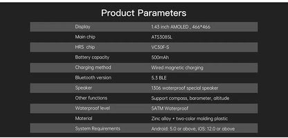 Smart Watch For T-Rex 3 GPS Smartwatch AMOLED Touch Screen 5ATM Outdoor Compass Smart Fitness Sport Monitor Men Watch ForXiaomi