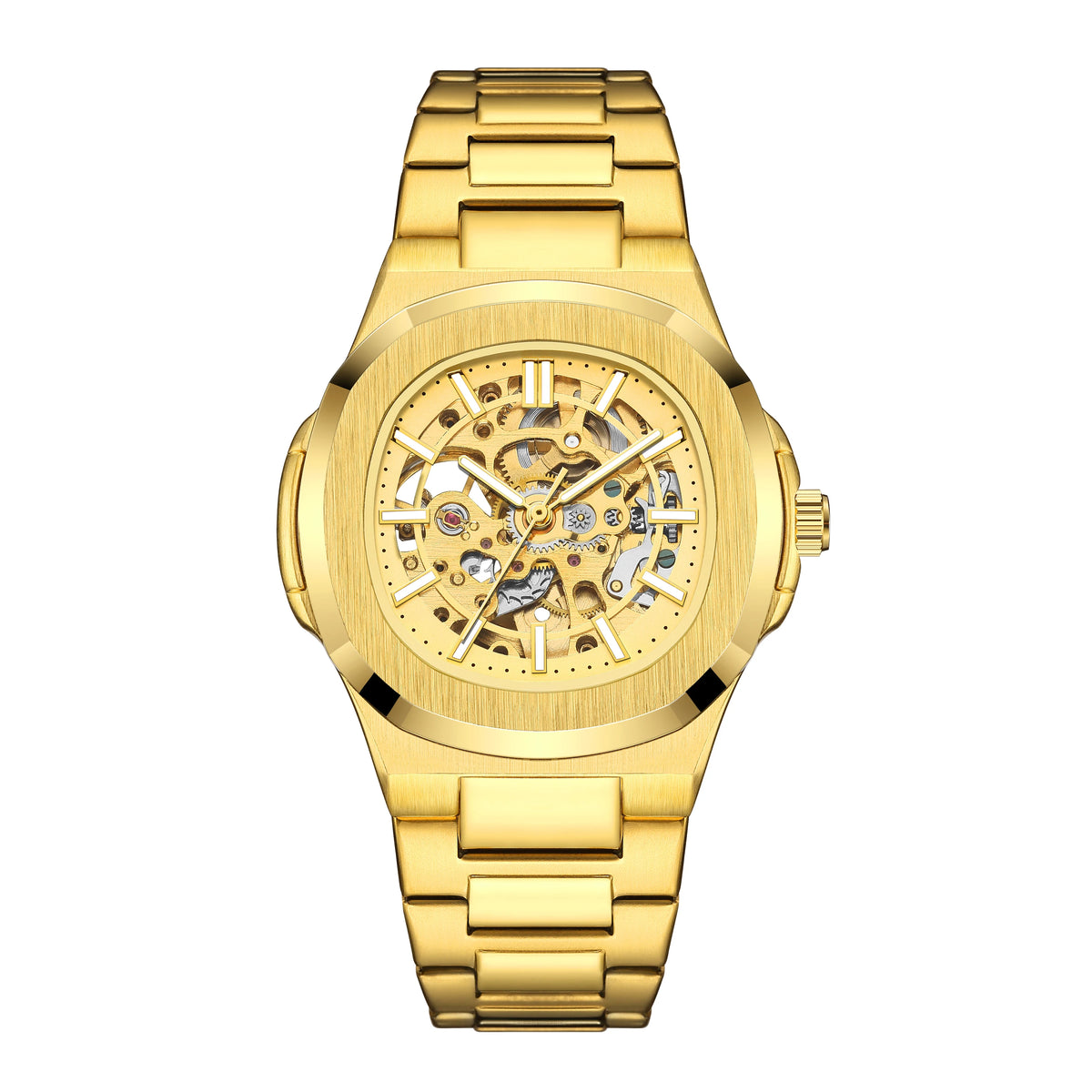 Gorben Automatic Skeleton Watch with Stainless Steel Band and Sapphire Crystal
