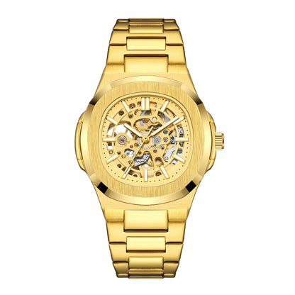 Gorben Automatic Skeleton Watch with Stainless Steel Band and Sapphire Crystal