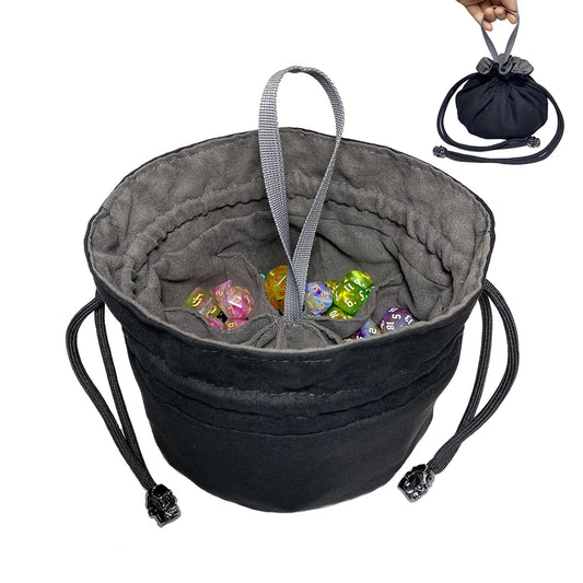 Large Velvet Dice Storage Bag with 8 Pockets for D&D and RPG Games