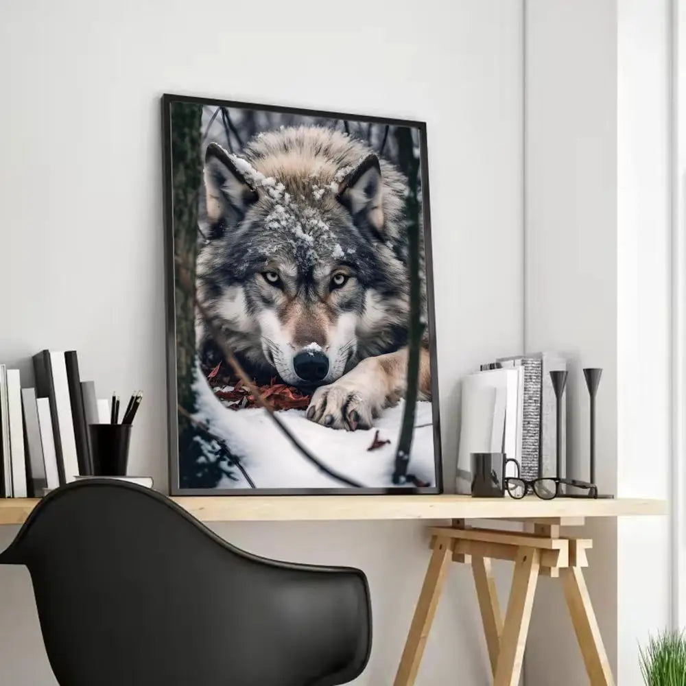 Black Wolf Canvas Poster - HD Print Wall Art Scroll Painting