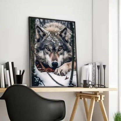 Black Wolf Canvas Poster - HD Print Wall Art Scroll Painting