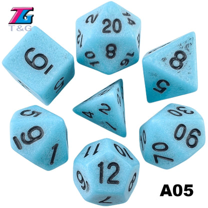 7-Piece Acrylic Polyhedral Dice Set for D&D and RPG Games