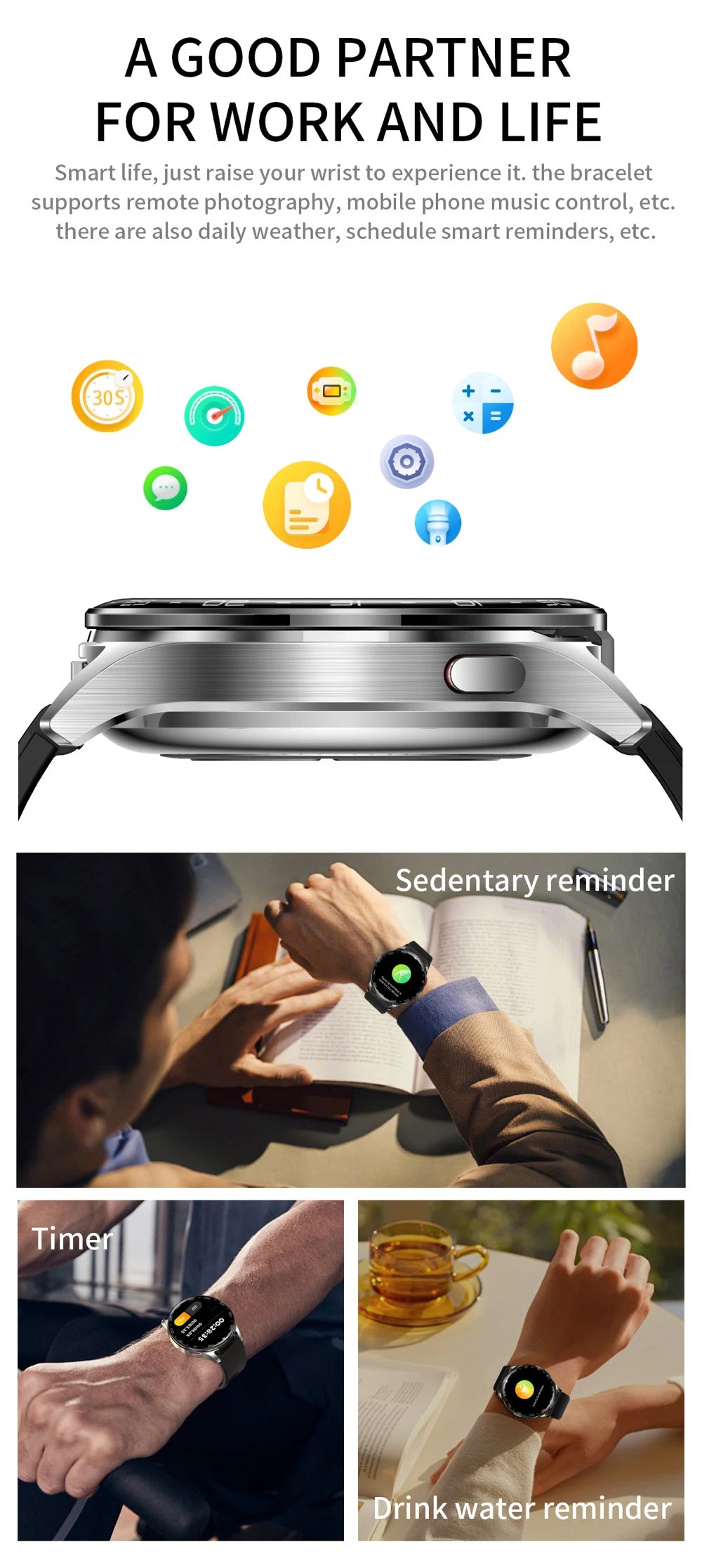 2-in-1 Smartwatch with TWS Earbuds - 1.39" IPS, Heart Rate, IP67, Bluetooth 5.0, 300mAh