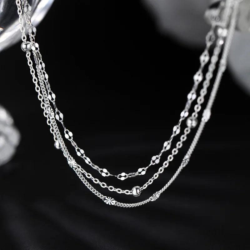925 Sterling Silver Geometric Bead Bracelet