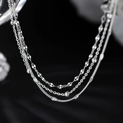 925 Sterling Silver Geometric Bead Bracelet