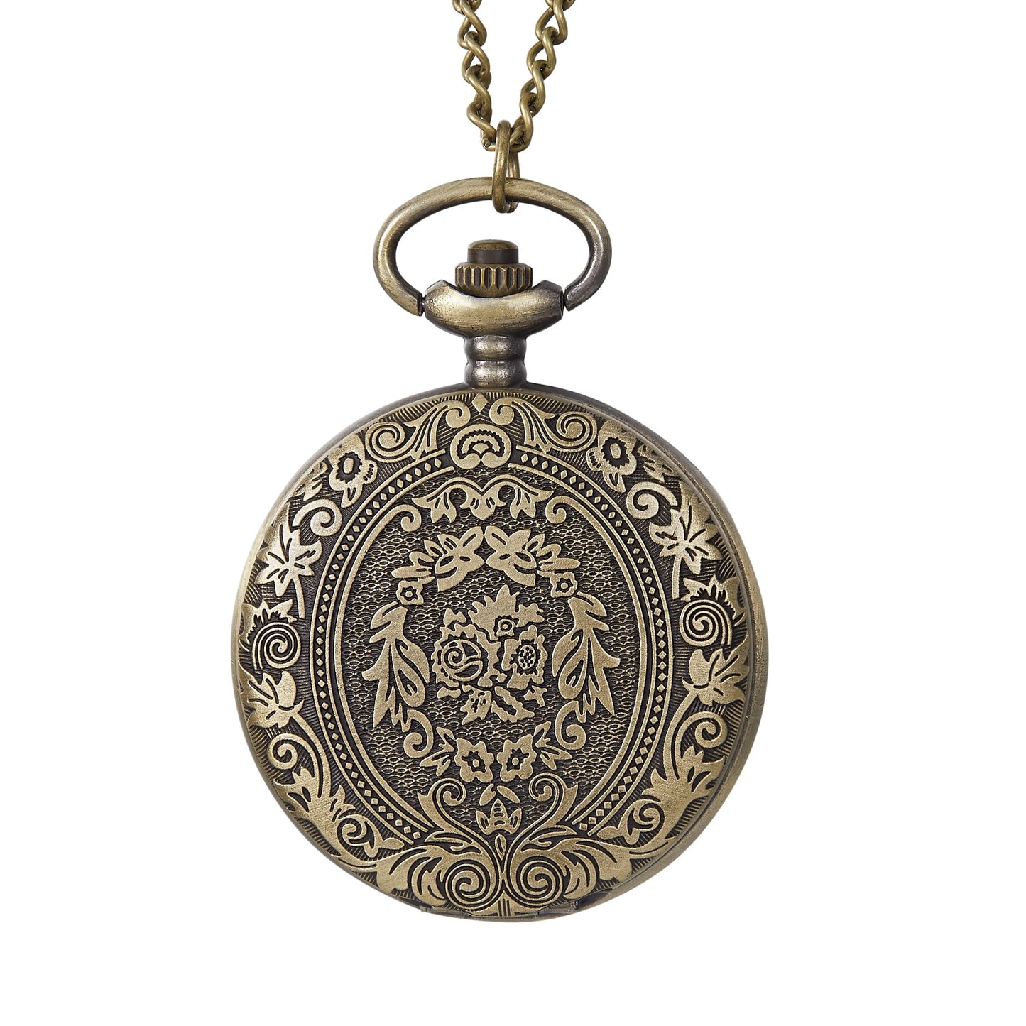 Retro Carved Pocket Watch - Flip Cover Necklace Gift