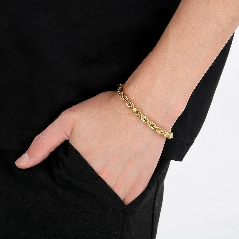 18K Gold Plated Sterling Silver Chain Bracelet