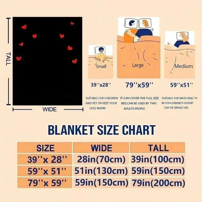 Printed Flannel Throw Blanket – 100% Polyester, Anti-Pill, Multi-Color
