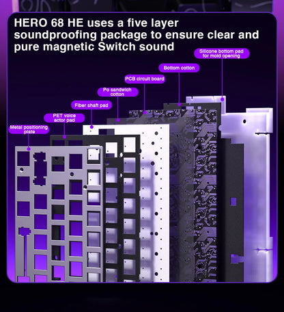 AULA HERO 68HE Magnetic Switch Keyboard - Rapid Trigger, 8K, Hot-Swap, RGB