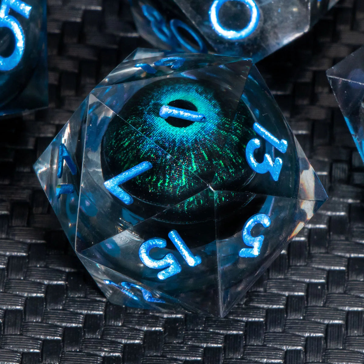 Sharp-Edge Resin Liquid-Core Dice Set for D&D and RPG Games