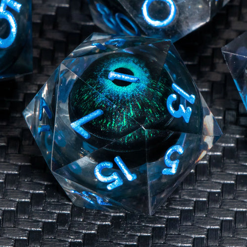 Sharp-Edge Resin Liquid-Core Dice Set for D&D and RPG Games