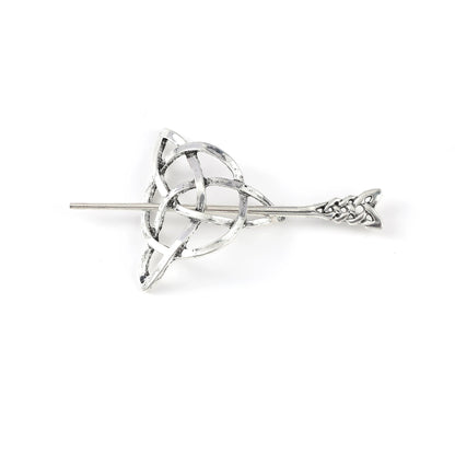 Odin Celtic Knot Crescent Hairpin – Viking Style, Metal Alloy, Silver